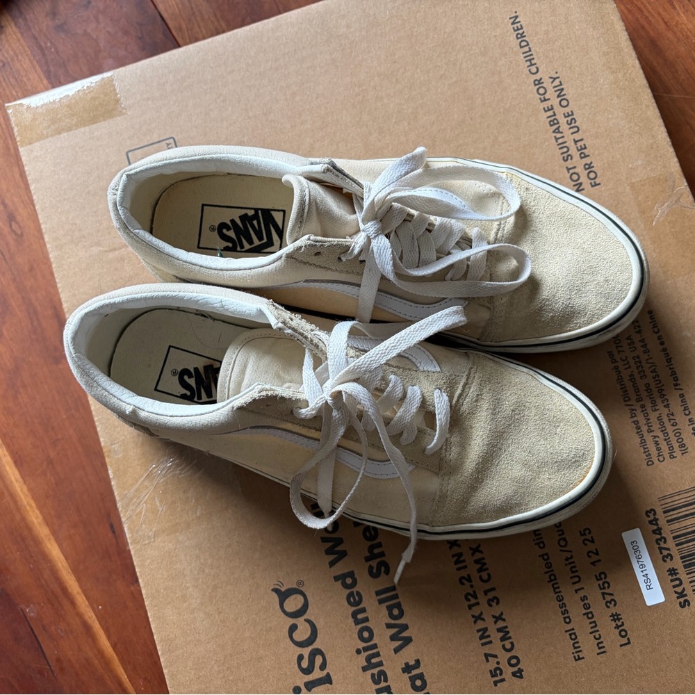 Vans Off-White Canvas Lace-Up Sneakers